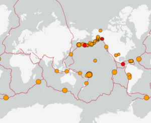 世界最新地震分布(USGS)