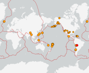 世界最新地震分布(USGS)