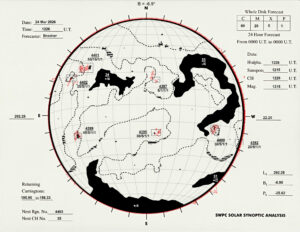 太陽外観図(NOAA)※予報官さんの手書き