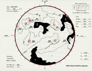 太陽外観図(NOAA)※予報官さんの手書き