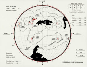 太陽外観図(NOAA)※予報官さんの手書き