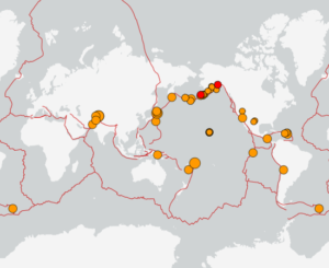 世界最新地震分布(USGS)
