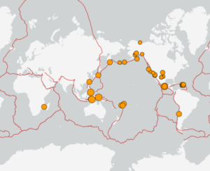 世界最新地震分布(USGS)