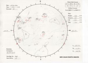 太陽外観図(NOAA)※予報官さんの手書き