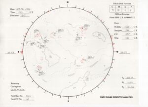 太陽外観図(NOAA)※予報官さんの手書き