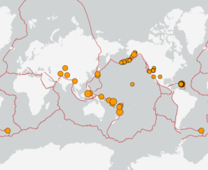 世界最新地震分布(USGS)