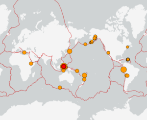 世界最新地震分布(USGS)