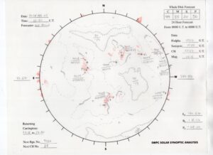太陽外観図(NOAA)※予報官さんの手書き