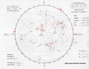 太陽外観図(NOAA)※予報官さんの手書き