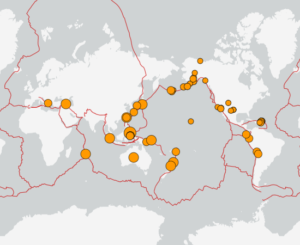 世界最新地震分布(USGS)