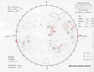 太陽外観図(NOAA)※予報官さんの手書き
