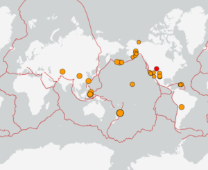 世界最新地震分布(USGS)