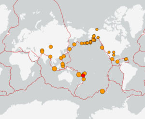 世界最新地震分布(USGS)