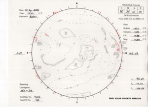 太陽外観図(NOAA)※予報官さんの手書き