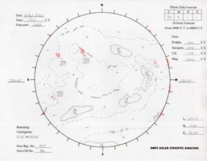 太陽外観図(NOAA)※予報官さんの手書き