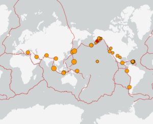 世界最新地震分布(USGS)