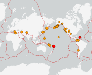 世界最新地震分布(USGS)