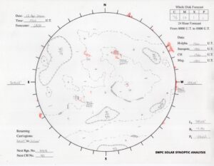 太陽外観図(NOAA)※予報官さんの手書き