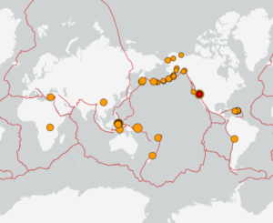 世界最新地震分布(USGS)