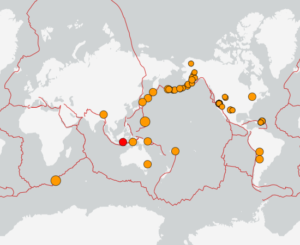 世界最新地震分布(USGS)