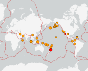 世界最新地震分布(USGS)