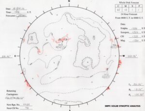 太陽外観図(NOAA)※予報官さんの手書き