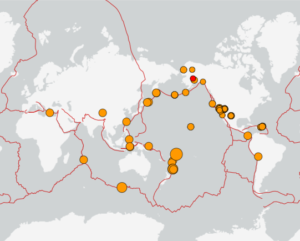 世界最新地震分布(USGS)