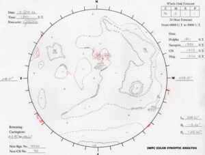 太陽外観図(NOAA)※予報官さんの手書き