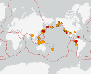 世界最新地震分布(USGS)