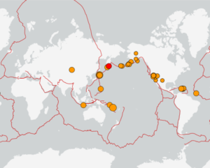 世界最新地震分布(USGS)