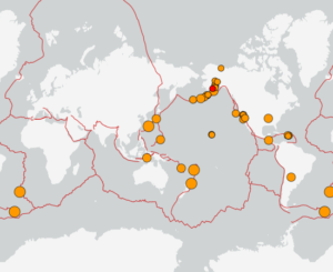 世界最新地震分布(USGS)