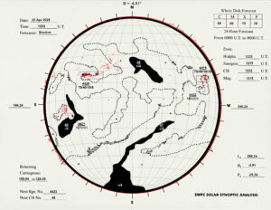 太陽外観図(NOAA)※予報官さんの手書き