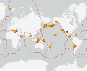 世界最新地震分布(USGS)