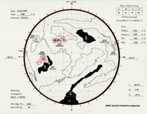 太陽外観図(NOAA)※予報官さんの手書き