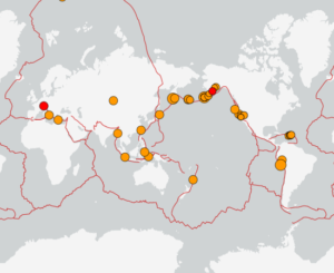 世界最新地震分布(USGS)
