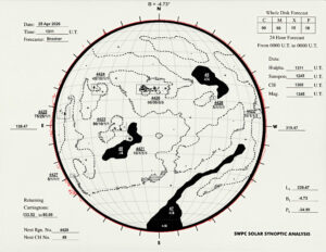 太陽外観図(NOAA)※予報官さんの手書き