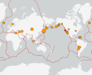 世界最新地震分布(USGS)