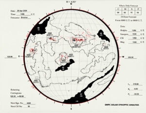 太陽外観図(NOAA)※予報官さんの手書き