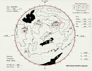 太陽外観図(NOAA)※予報官さんの手書き