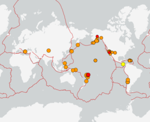 世界最新地震分布(USGS)