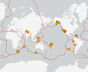 世界最新地震分布(USGS)
