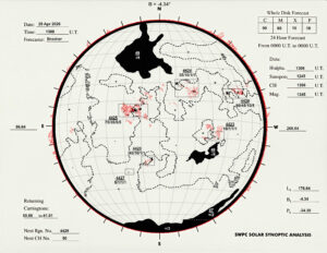 太陽外観図(NOAA)※予報官さんの手書き