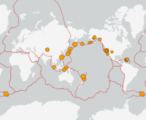 世界最新地震分布(USGS)