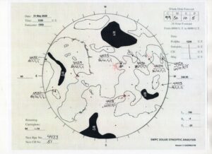 太陽外観図(NOAA)※予報官さんの手書き