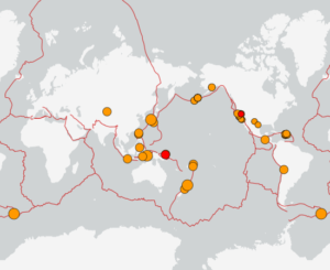 世界最新地震分布(USGS)