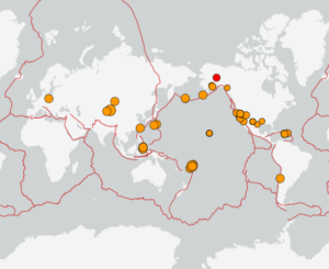 世界最新地震分布(USGS)