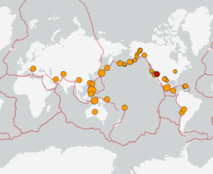 世界最新地震分布(USGS)