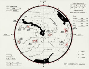 太陽外観図(NOAA)※予報官さんの手書き