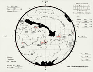 太陽外観図(NOAA)※予報官さんの手書き