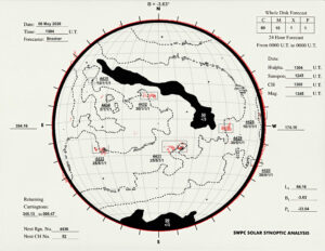 太陽外観図(NOAA)※予報官さんの手書き